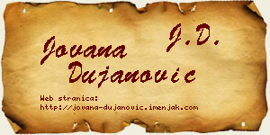 Jovana Dujanović vizit kartica